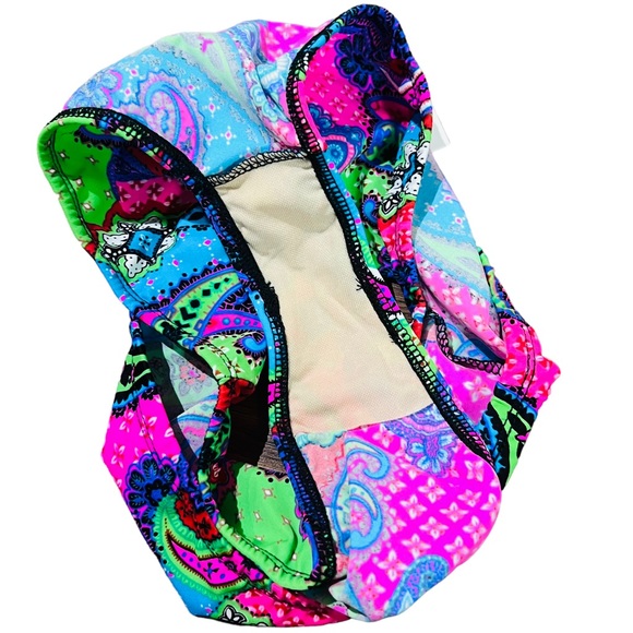 NWT Mystique Apparel Pink Paisley Love Triangle Top, Bottoms & Skirt Rave Set - Picture 15 of 16